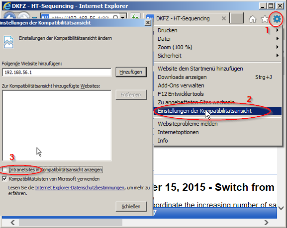 How to disable the compatibility mode of Internet Explorer 11
